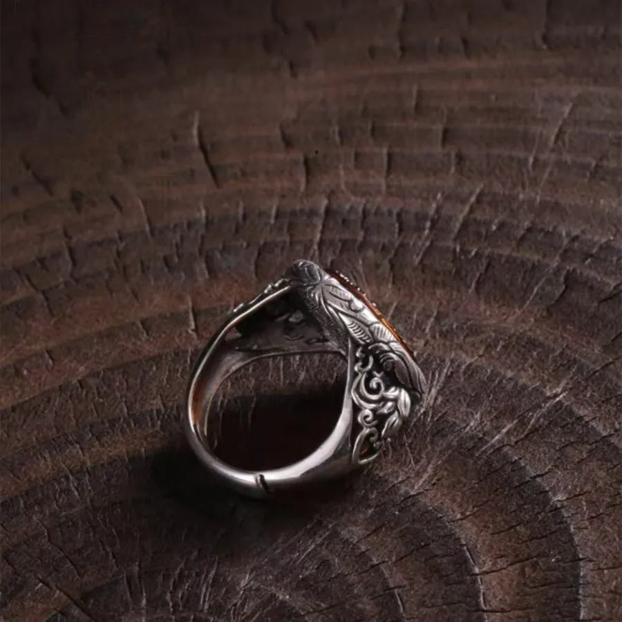 Blood Amber Zhashilhamo Wealth Ring