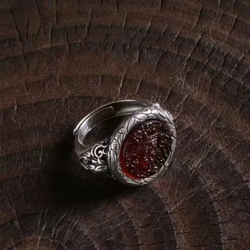 Blood Amber Zhashilhamo Wealth Ring