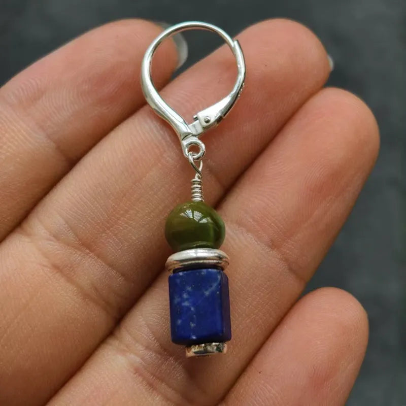 Healing Properties Multi-Functional Handmade Lapis Lazuli and Turquoise Earrings