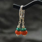 Snowland Soul Turquoise South Red Agate Silver Earrings