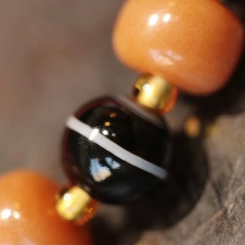Bodhi Root and South Red Agate Bracelet for Wisdom and Fortune