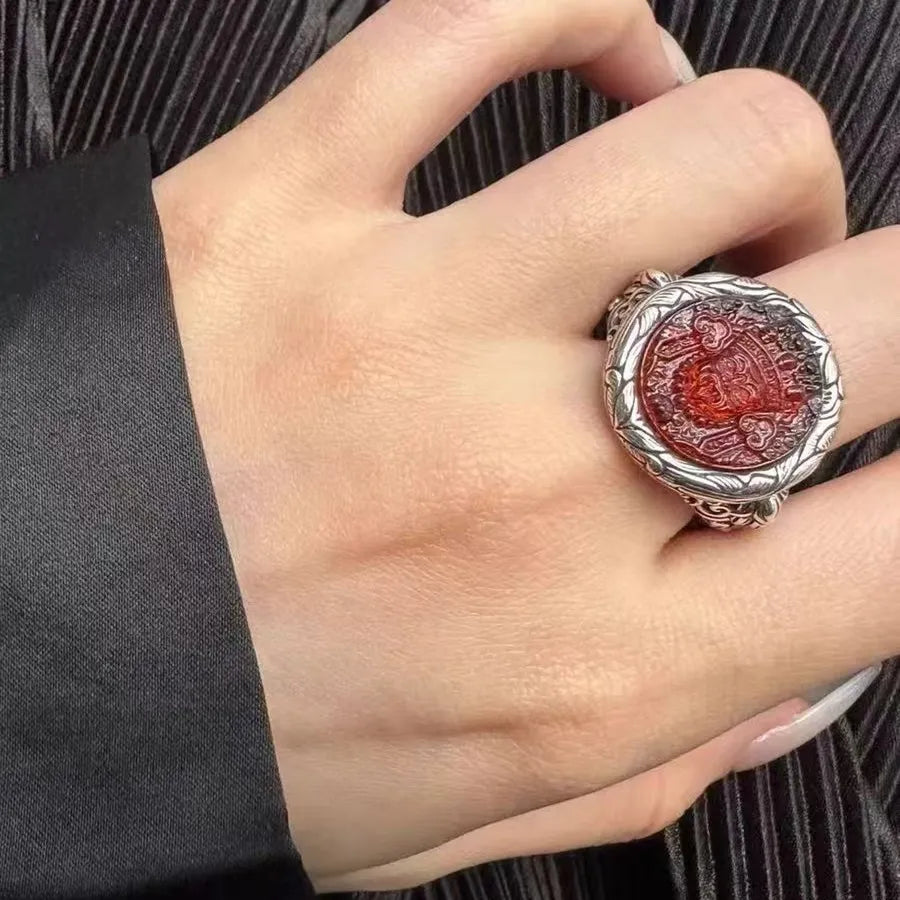 Blood Amber Zhashilhamo Wealth Ring