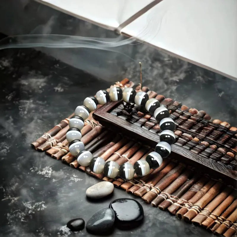Premium Agate Bracelet of Tibetan Wisdom and Wellness