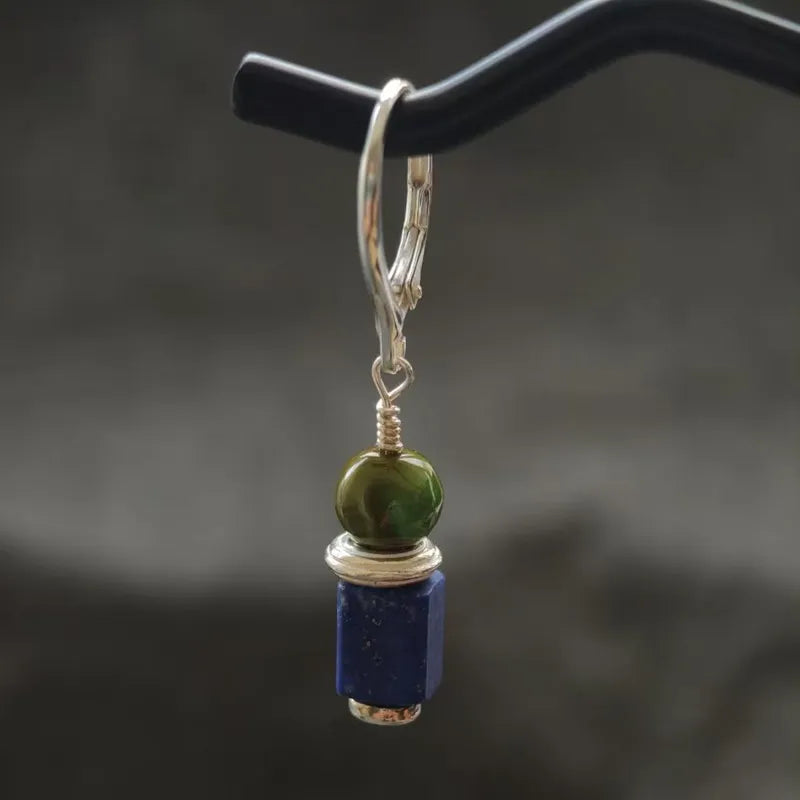 Healing Properties Multi-Functional Handmade Lapis Lazuli and Turquoise Earrings