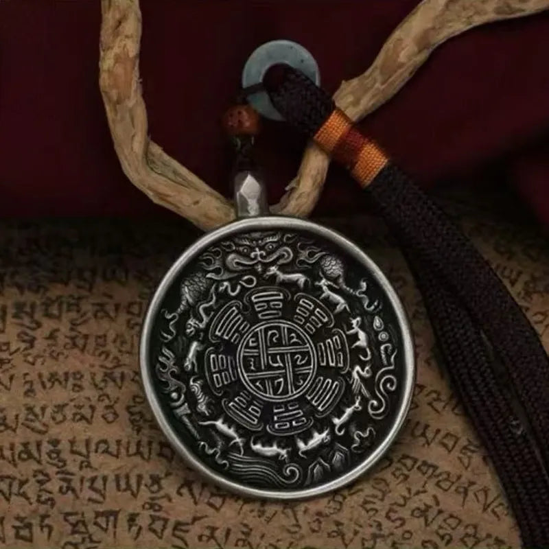 Artisan-Crafted Copper Prosperity Amulet Pendant for Wealth and Abundance