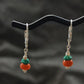 Snowland Soul Turquoise South Red Agate Silver Earrings