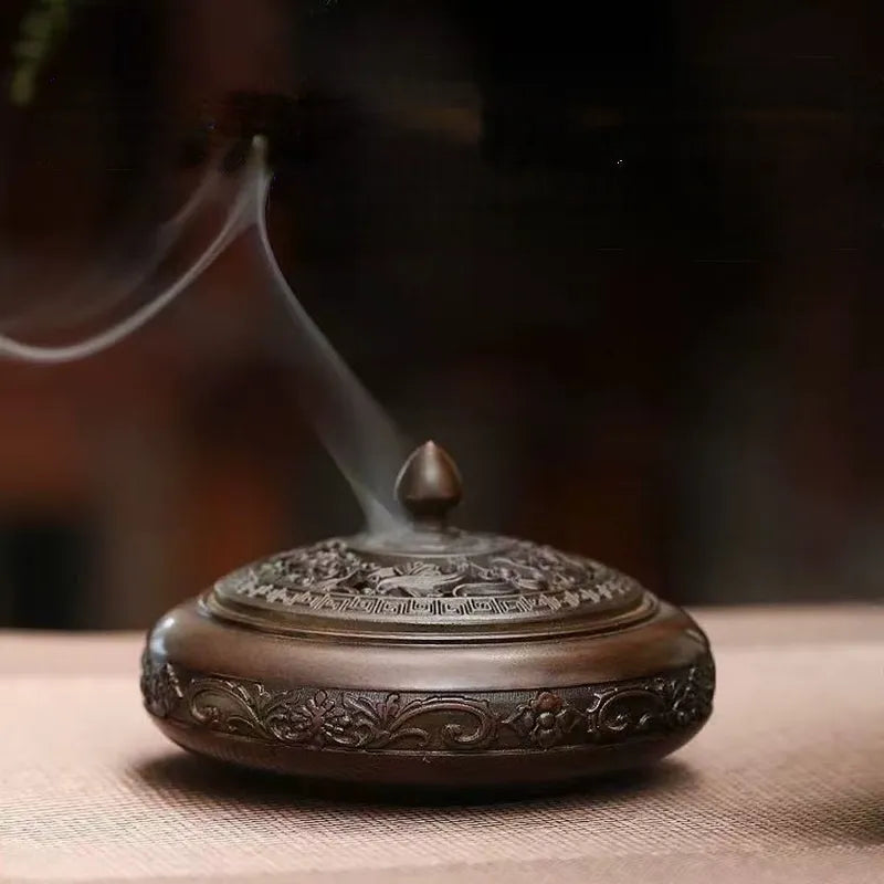 Premium Auspicious Solid Copper Tibetan Incense Burner