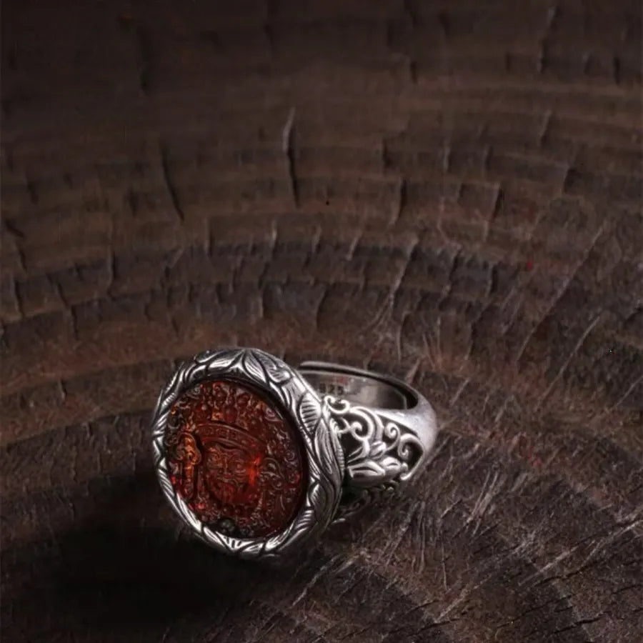 Blood Amber Zhashilhamo Wealth Ring