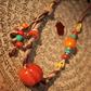 Integrated Lucky and Wealth South Red Agate Turquoise and Beeswax Pendant