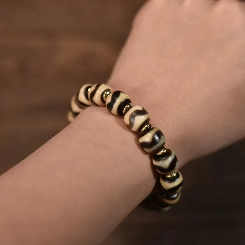 Spiritual Companion Tibetan Dzi Bead Handmade Bracelet
