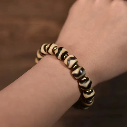 Spiritual Companion Tibetan Dzi Bead Handmade Bracelet