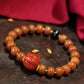 Bodhi Root and South Red Agate Bracelet for Wisdom and Fortune