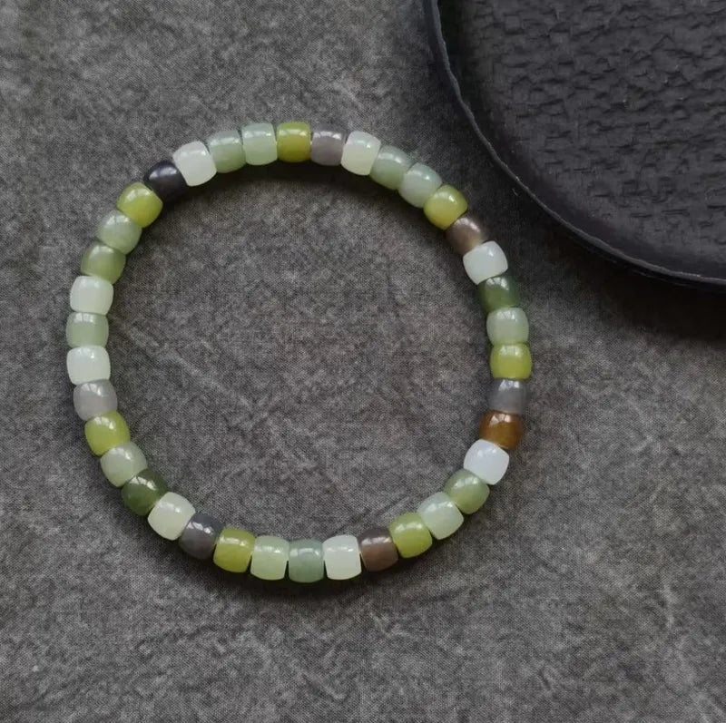 Multi-color Natural Hetian Jade Bracelet