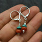 Snowland Soul Turquoise South Red Agate Silver Earrings