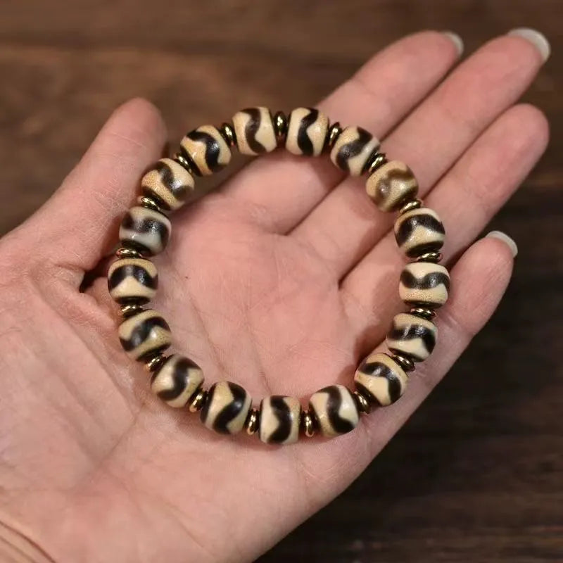 Spiritual Companion Tibetan Dzi Bead Handmade Bracelet