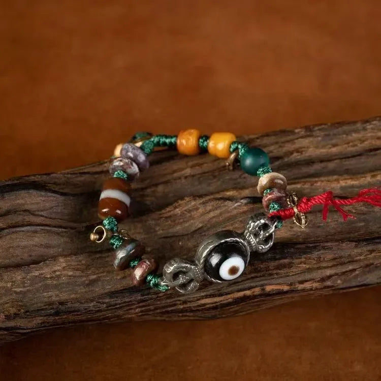 Wealth Energy Natural Eye Bead Cow Bone Bead Bracelet