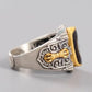 Mens Tibetan Silver Dzi Bead Ring Offer You Wisdom and Protection