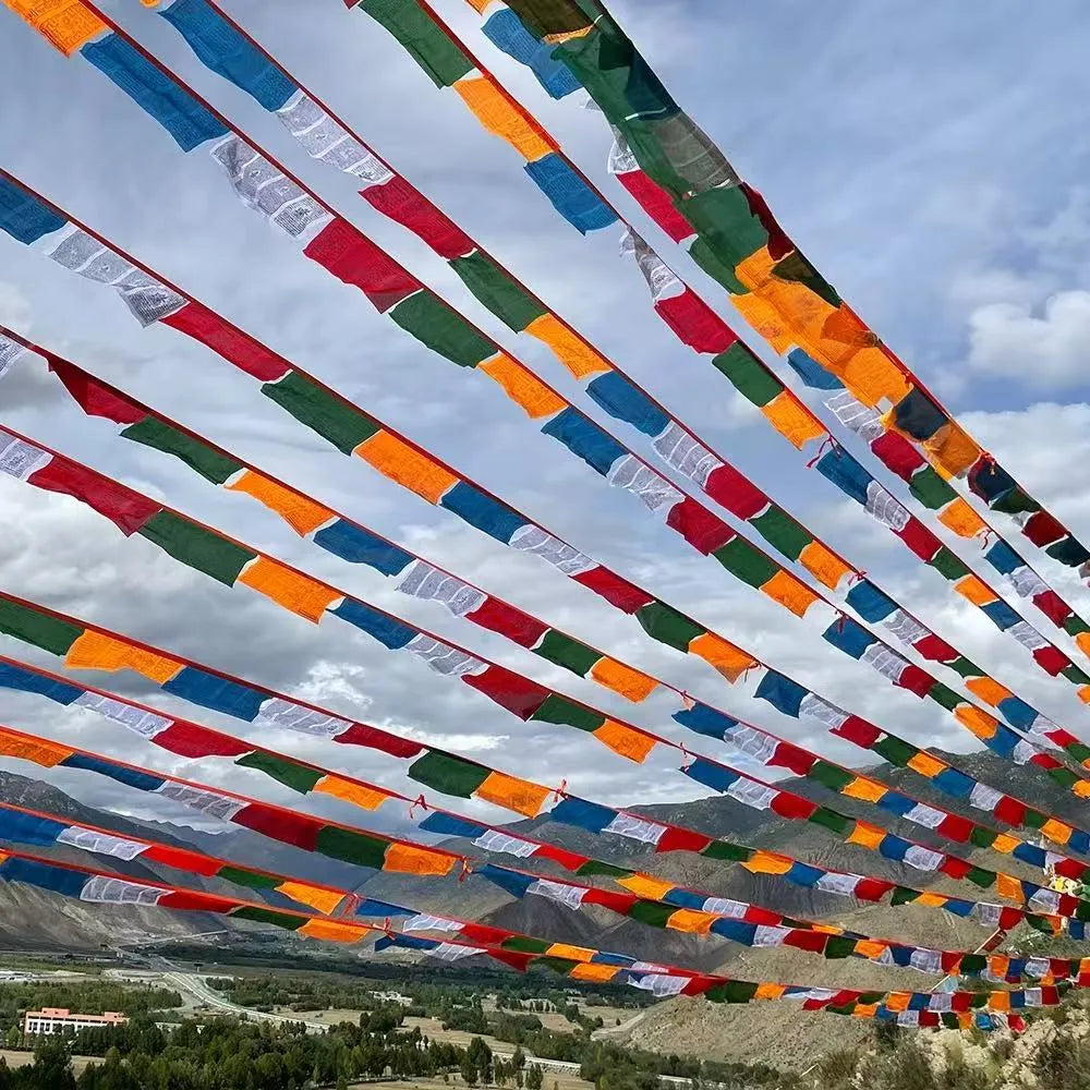 Buddhist Auspicious Tibetan Prayer Flags Windhorse Flags for Outside