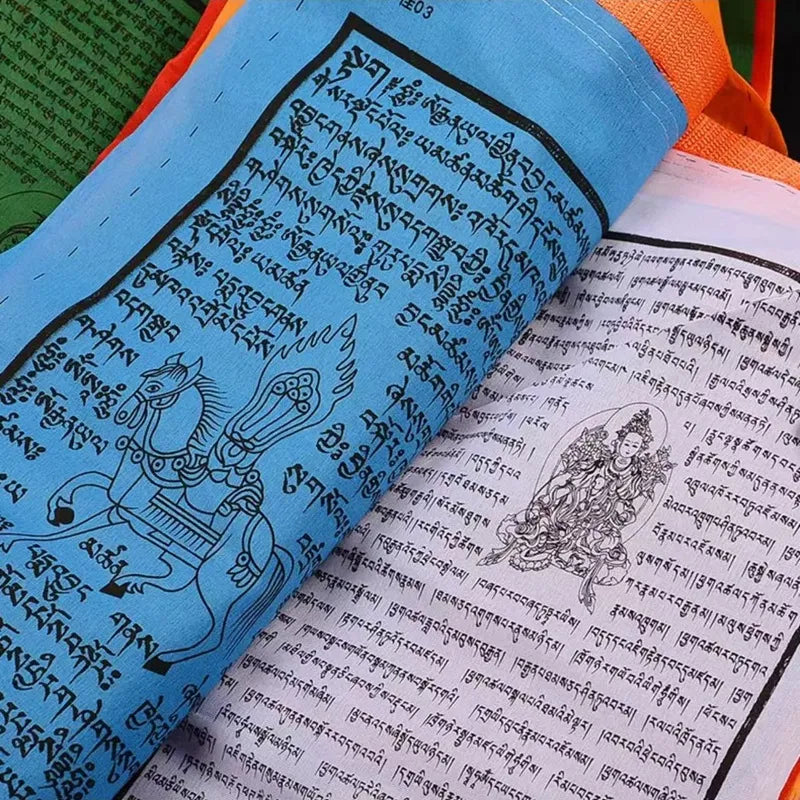 Buddhist Auspicious Tibetan Prayer Flags Windhorse Flags for Outside