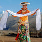 Five Colored Tibetan Khata Scarf for Festival Greetings and Blessings