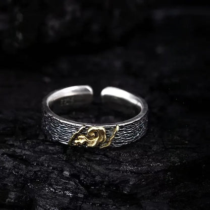 Tibetan S925 Silver Ring for Harmony of Earth