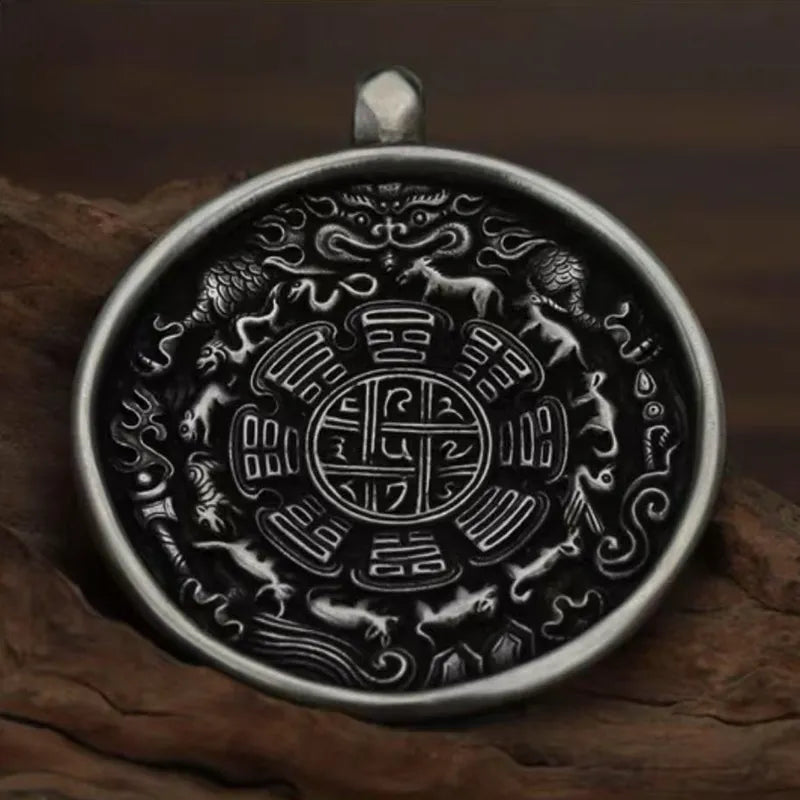 Artisan-Crafted Copper Prosperity Amulet Pendant for Wealth and Abundance