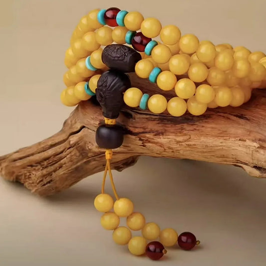 108 Natural Amber Beads Daily Fortune Bracelet