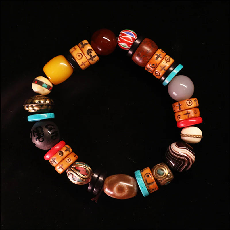 Handcrafted Tibetan Treasure Bracelet Infused with Confidence Harmony and Vibrant Energy