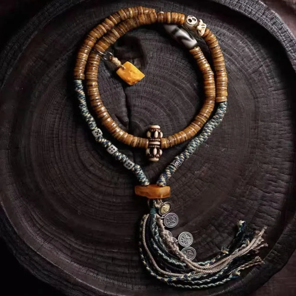 Sacred Guardian Yak Bone 108 Mala Beads
