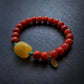 Natural South Red Agate with Amber Bracelet for Harmony Blessings