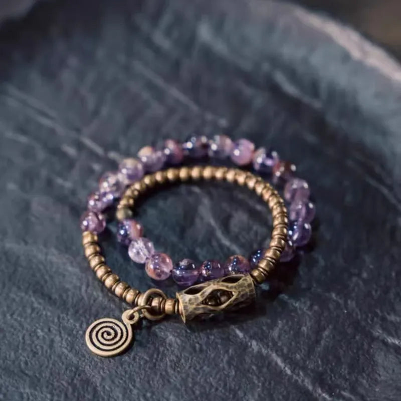 Spiritual Harmony Amethyst Ghost Bracelet with Copper