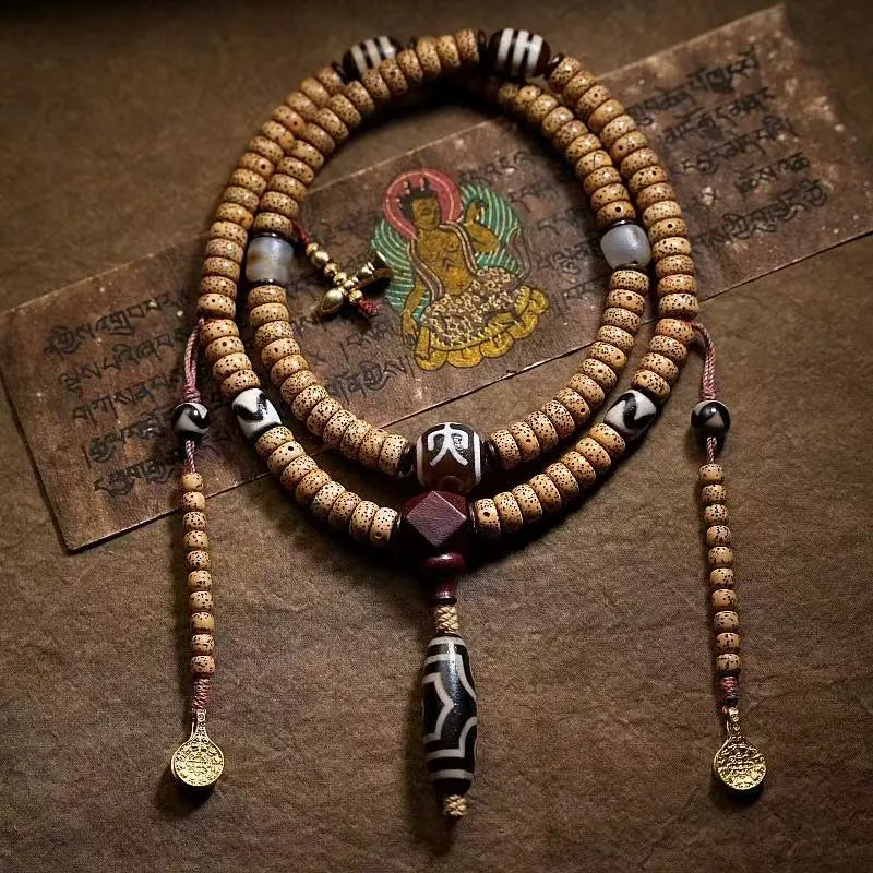 Sacred Guardian Bodhi Seed  108 Mala Beads Bracelet and Necklace