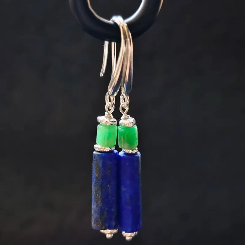 Energy of the Medicine Buddha Lapis Lazuli Silver Earrings