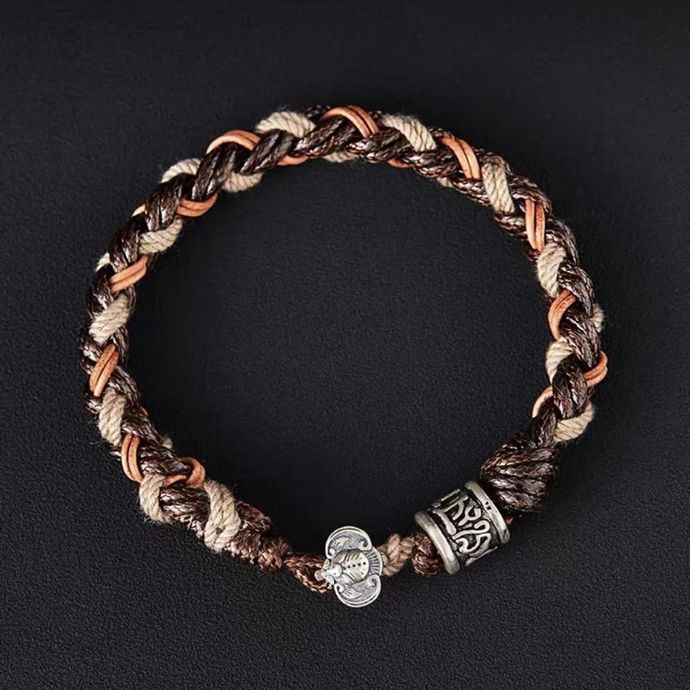Tibetan Fortune Handcrafted Weave Silver Bracelet