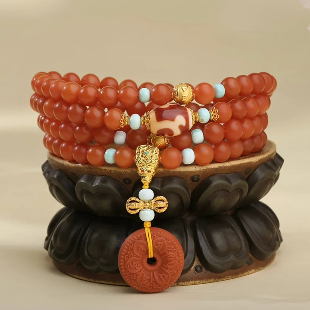 Daily Luck Bracelet 108 Natural Nanhuang Agate Beads