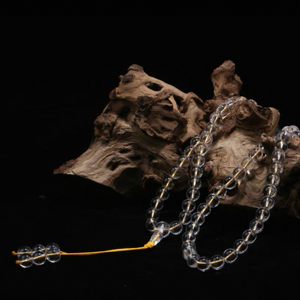 Top 108  Mala Beads Himalayan Clear Crystal Healing Necklace