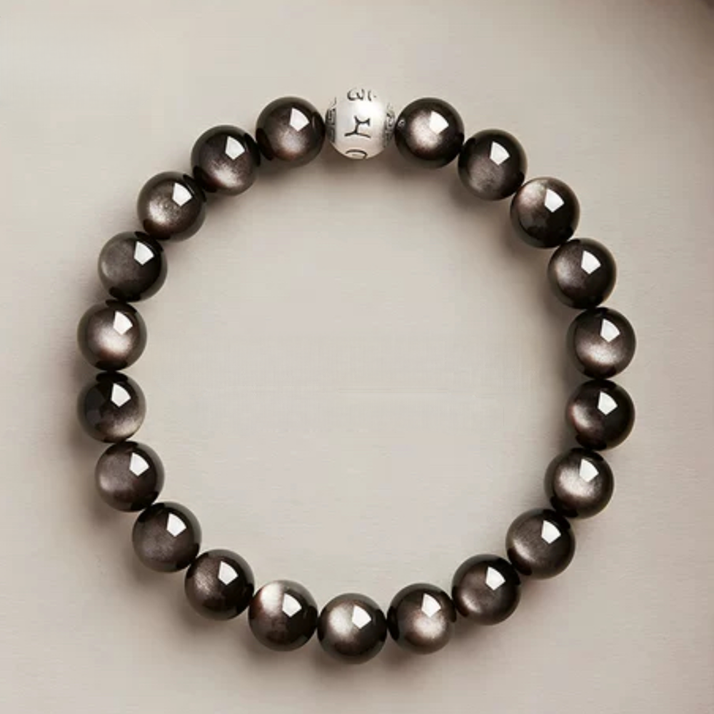Soul Shield Om Obsidian Bracelet Harmonize Energy Embrace Inner Peace