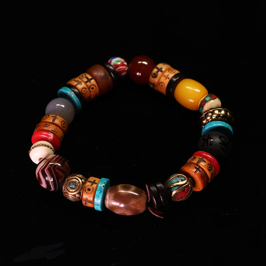 Handcrafted Tibetan Treasure Bracelet Infused with Confidence Harmony and Vibrant Energy