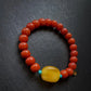 Natural South Red Agate with Amber Bracelet for Harmony Blessings