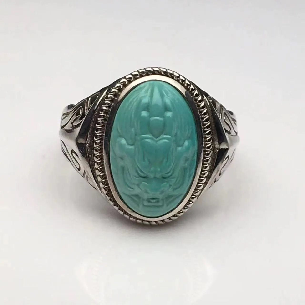 Premium Mens Turquoise Ring Sterling Silver