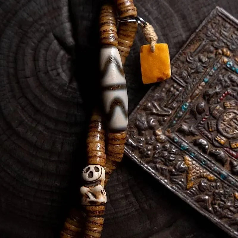 Sacred Guardian Yak Bone 108 Mala Beads