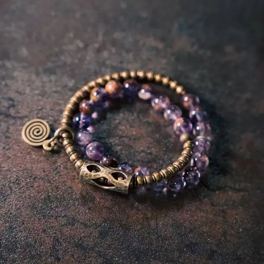 Spiritual Harmony Amethyst Ghost Bracelet with Copper