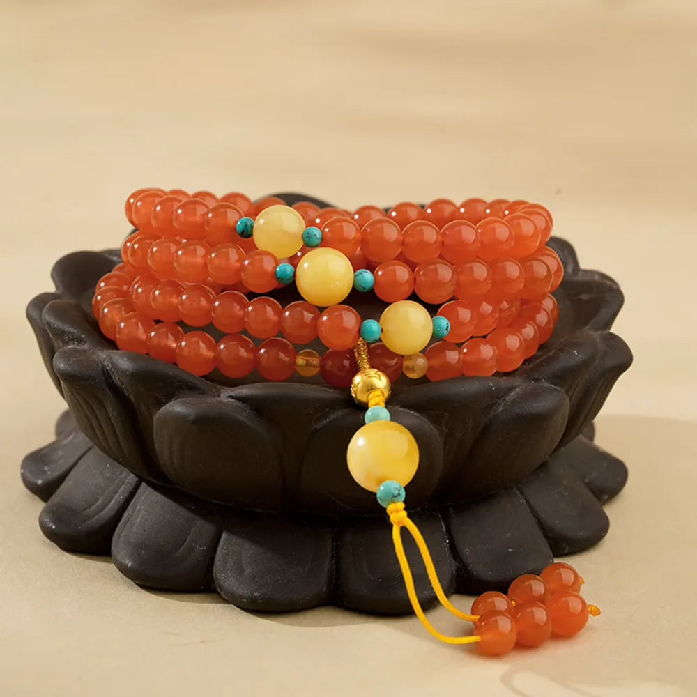 Daily Luck Bracelet 108 Natural Nanhuang Agate Beads