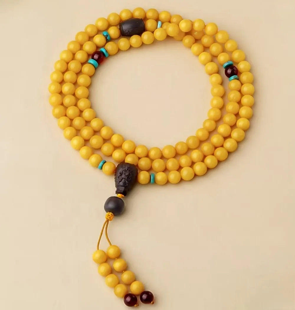 108 Natural Amber Beads Daily Fortune Bracelet