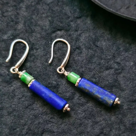 Energy of the Medicine Buddha Lapis Lazuli Silver Earrings