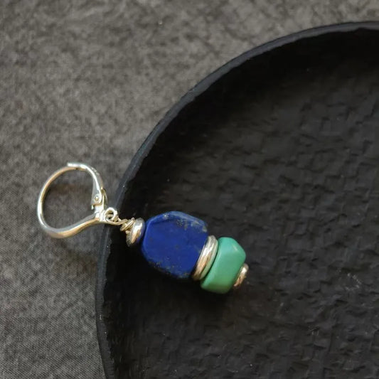 Versatile Natural lapis lazuli and turquoise earrings