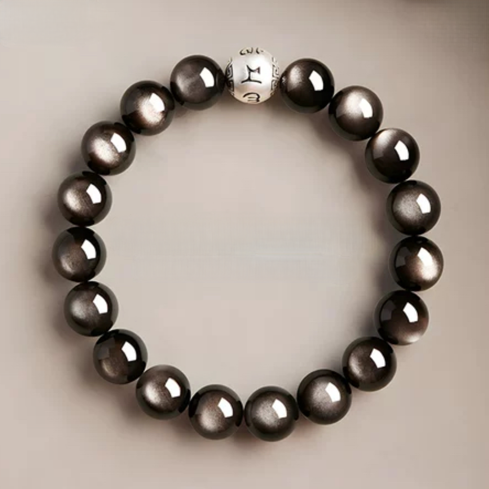 Soul Shield Om Obsidian Bracelet Harmonize Energy Embrace Inner Peace
