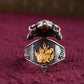 Black Jambhala S925 Silver Ring for Wealth and Wisdom in Motion