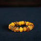 Precious Natural Honey Amber and Multi-Treasure Bracelet for Wealth and Prosperity