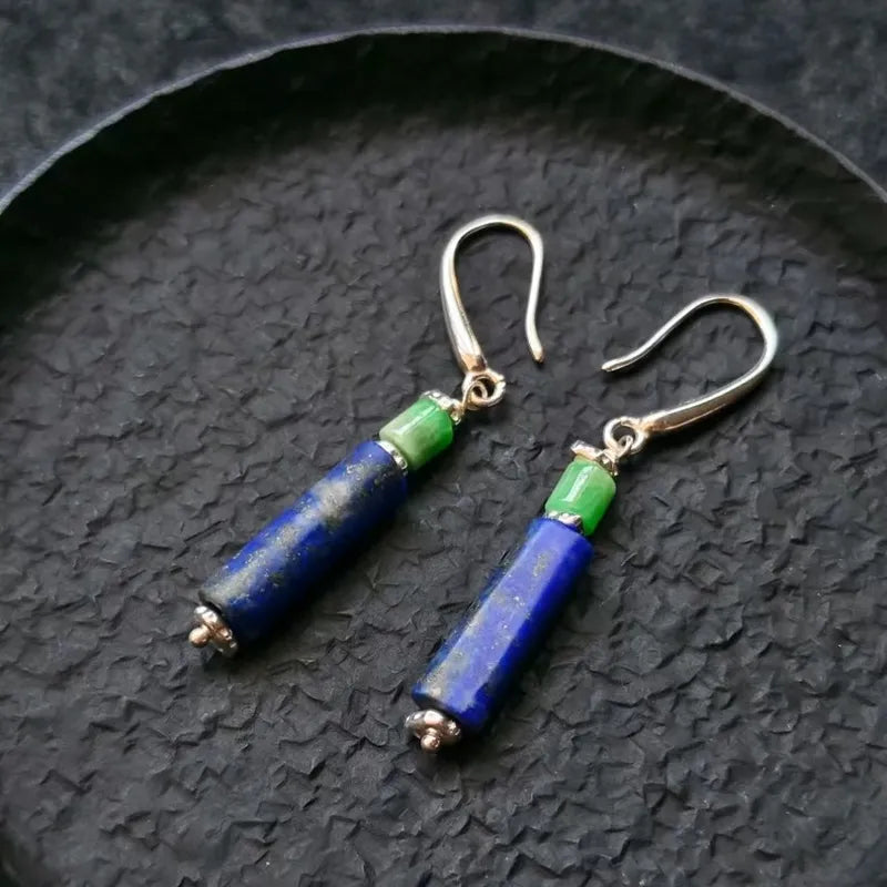 Energy of the Medicine Buddha Lapis Lazuli Silver Earrings